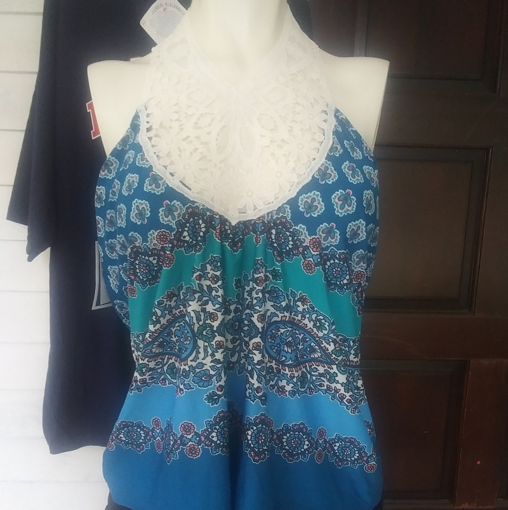 NWT Tank top with criss cross back